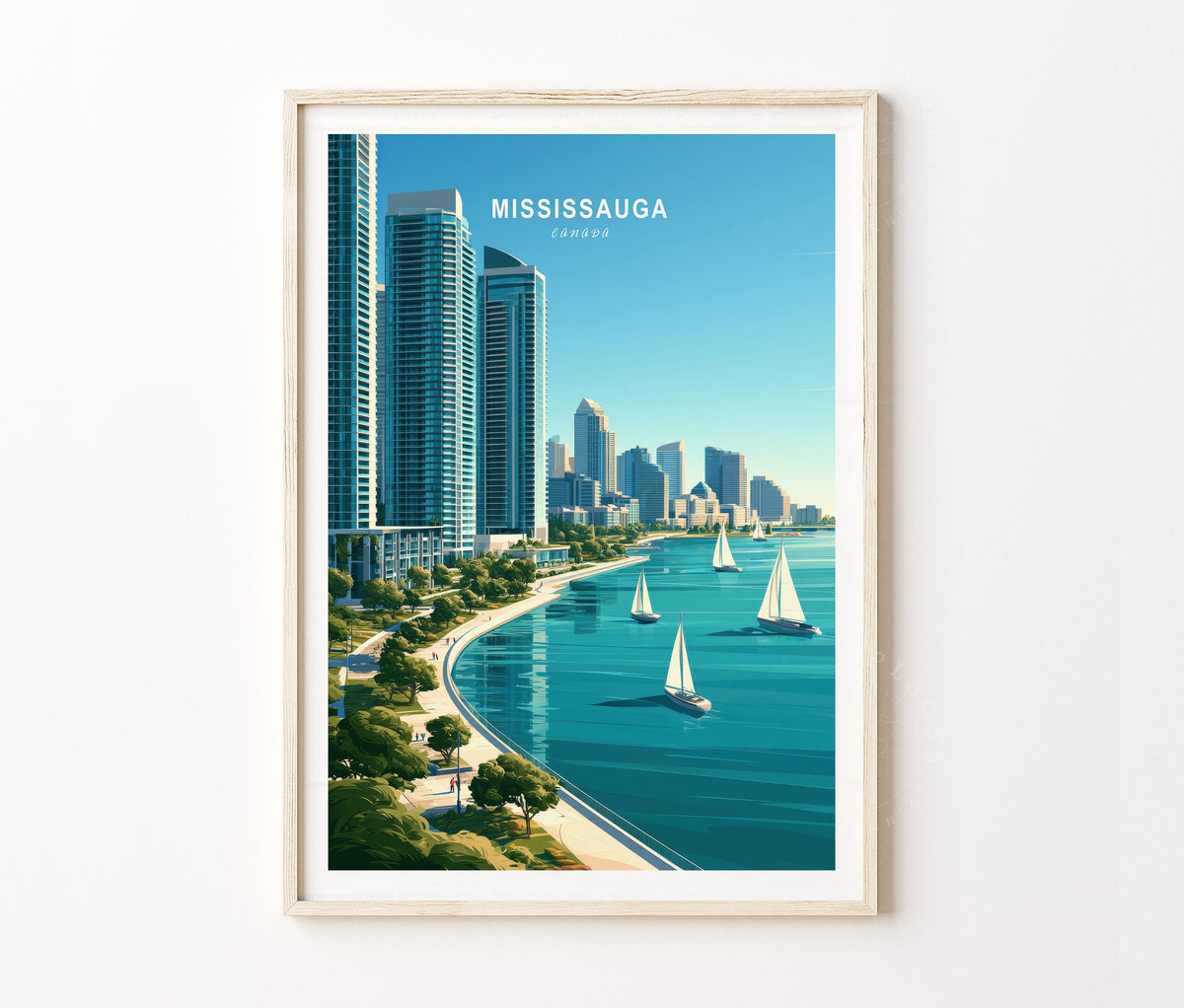Mississauga Travel Poster – Waterfront Wall Art Print