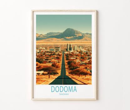 Dodoma Travel Poster – African Cityscape Wall Art Print