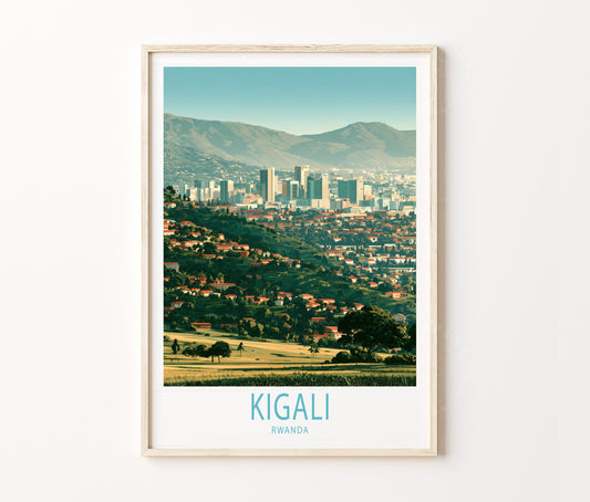 Kigali Travel Poster – African Cityscape Wall Art Print