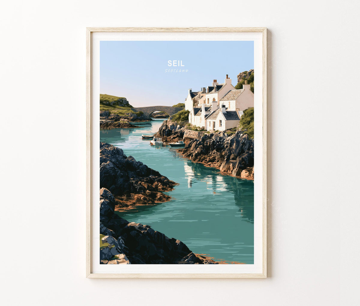 Seil Travel Poster – Scottish Island Wall Art Print