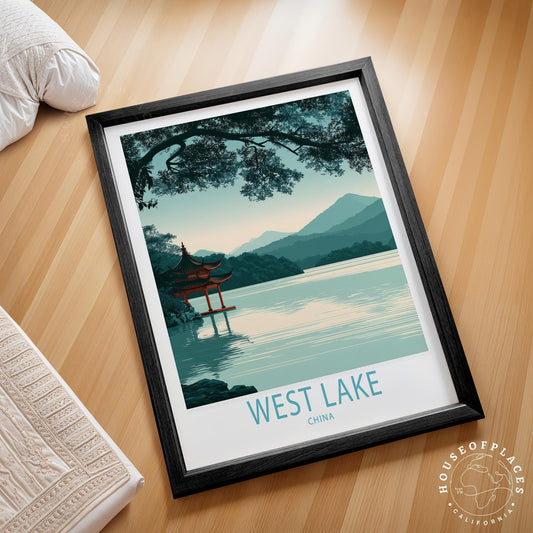 West Lake Hangzhou travel poster – view 2