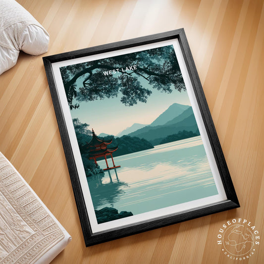 West Lake Hangzhou travel poster – view 2