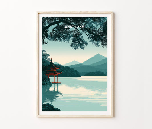 West Lake Hangzhou Travel Poster – Chinese Wall Art Print
