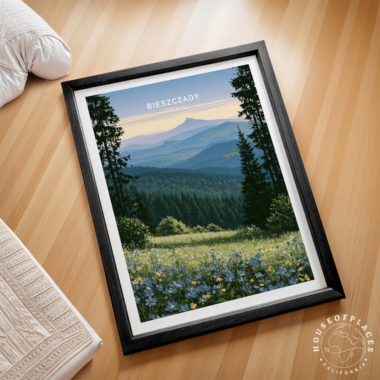 Bieszczady travel poster – view 2