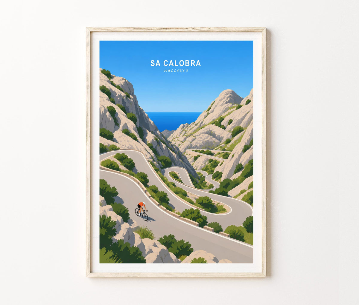 Mallorca Travel Poster – Cycling Wall Art Print