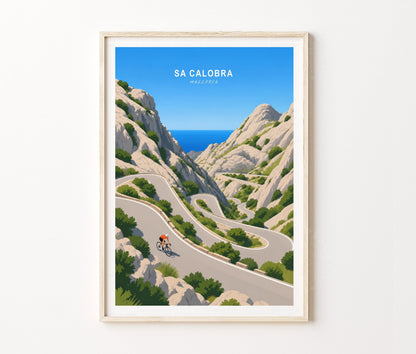 Mallorca Travel Poster – Cycling Wall Art Print