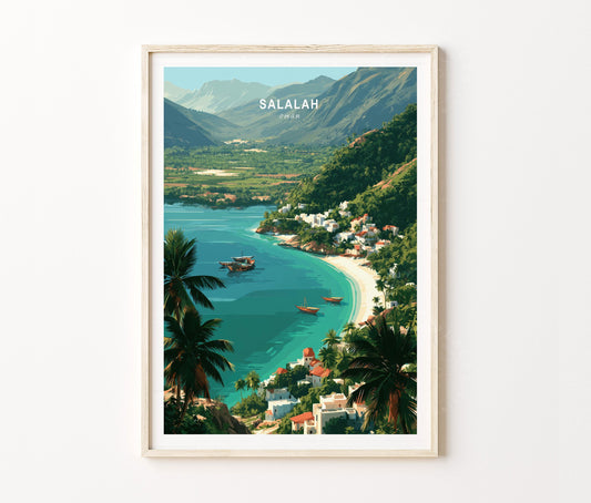 Salalah Travel Poster – Beach Mountain Wall Art Print