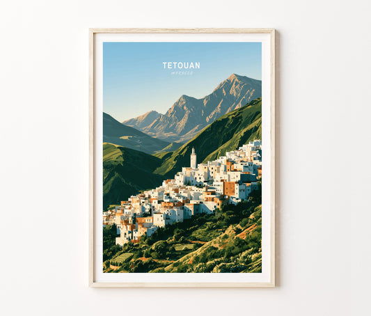 Tetouan Travel Poster – Rif Mountain City Wall Art Print