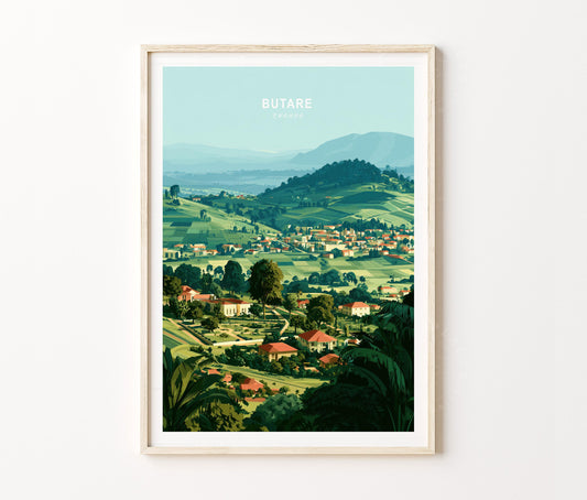 Butare Travel Poster – East Wall Art Print