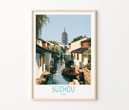 Suzhou Travel Poster – Town Wall Art Print