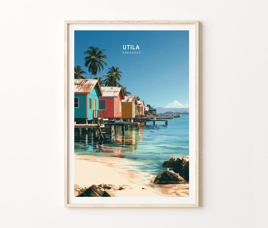 Utila Travel Poster – Honduras Wall Art Print