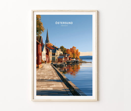Östersund Travel Poster – Sweden Wall Art Print
