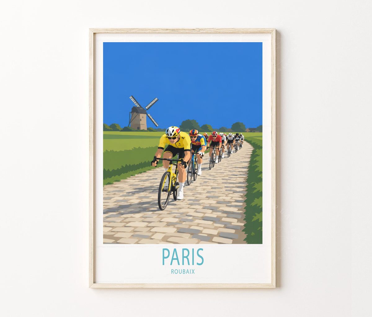 Paris Roubaix Travel Poster – Cycling Wall Art Print