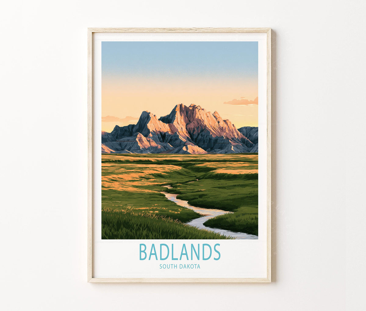 Badlands Travel Poster – National Park Wall Art Print