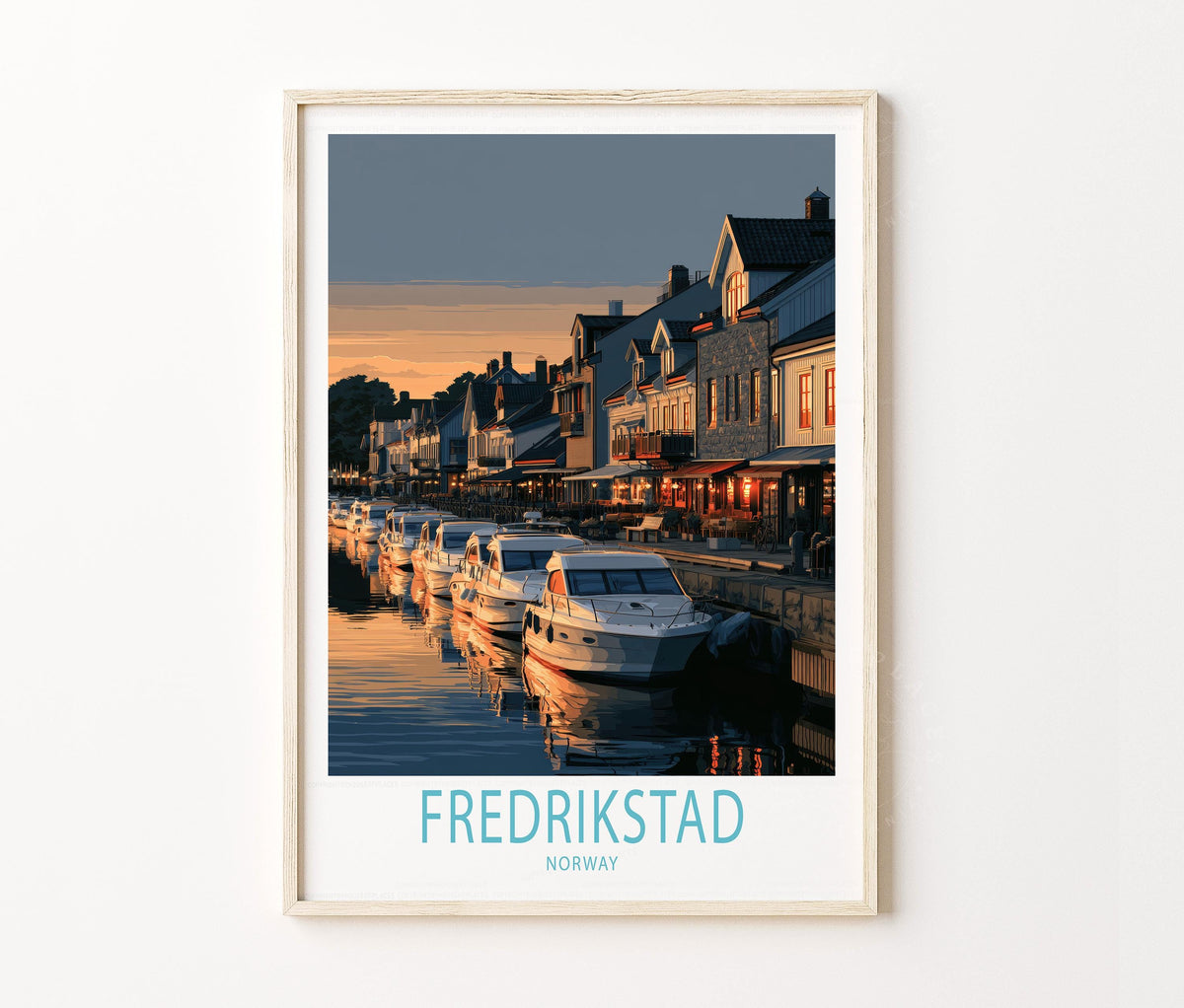 Fredrikstad Travel Poster – Norway Wall Art Print