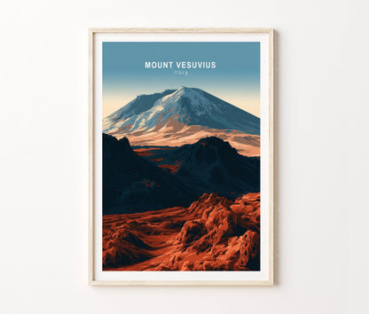 Mount Vesuvius Travel Poster – Naples Wall Art Print