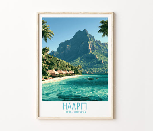 Haapiti Travel Poster – Lagoon Wall Art Print