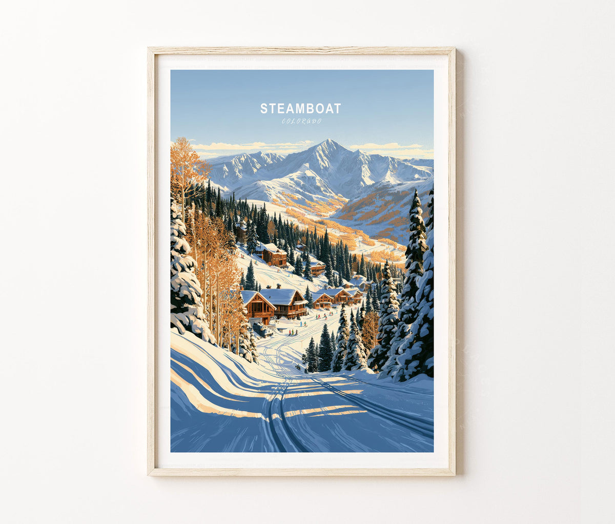 Steamboat Springs Travel Poster – Ski Resort Wall Art Print