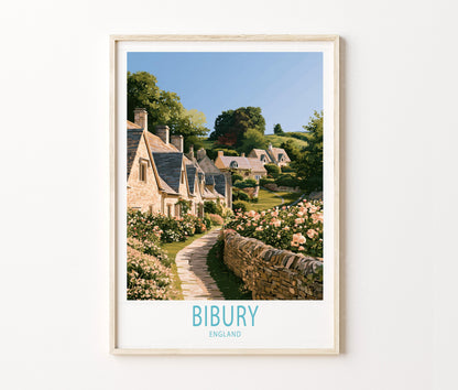 Bibury Travel Poster – United Kingdom Wall Art Print