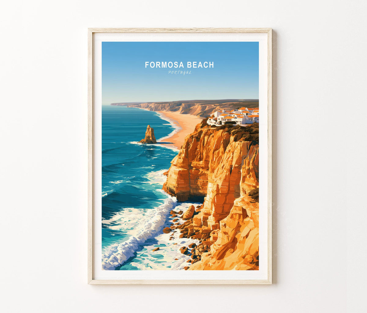 Formosa Beach Travel Poster – Seaside Cliffs Wall Art Print