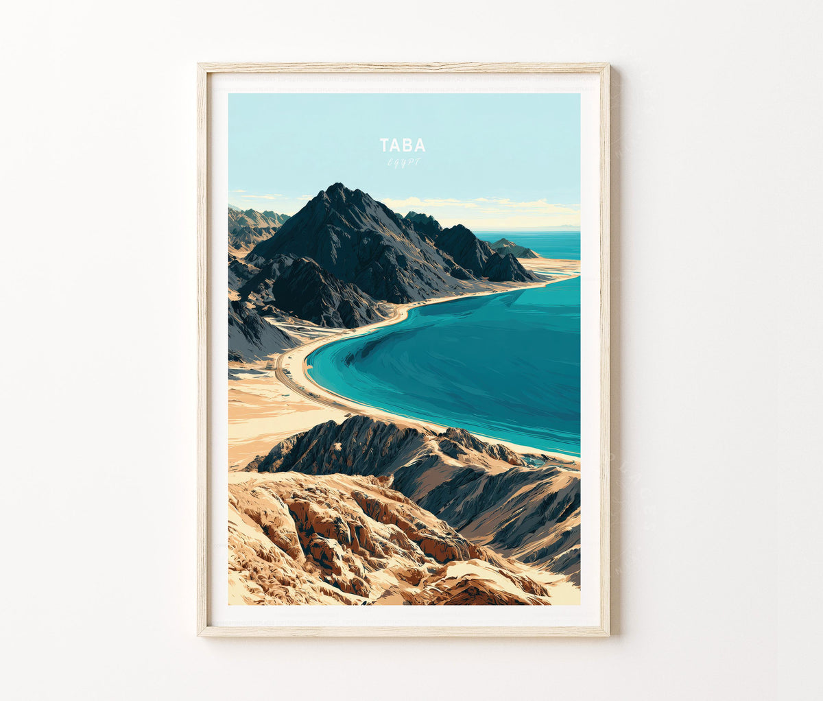 Taba Travel Poster – Desert Bay Wall Art Print