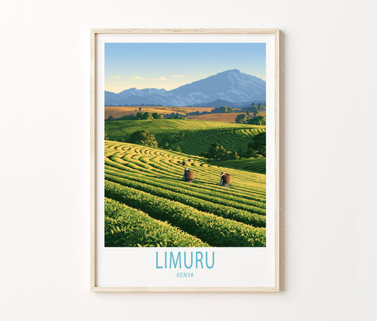 Limuru Travel Poster – Tea Plantation Landscape Wall Art Print