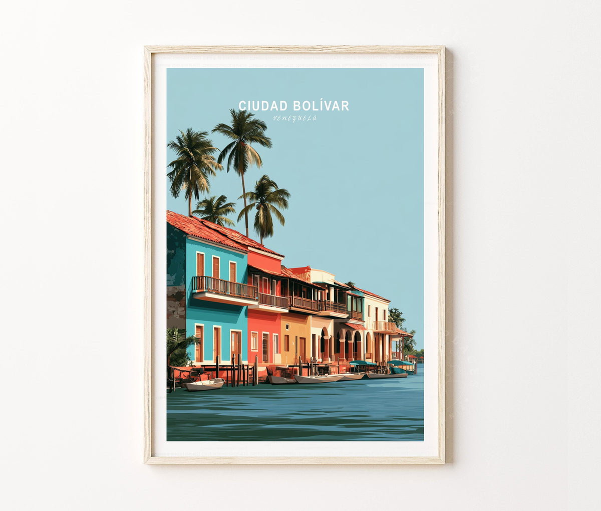 Ciudad Bolívar Travel Poster – Riverside Wall Art Print