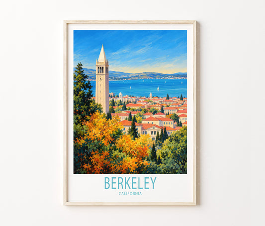 Berkeley Travel Poster – UC Campus Wall Art Print